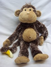 Aurora Soft Happy Brown Monkey W/ Banana 14&quot; Plush Stuffed Animal Toy - £14.14 GBP