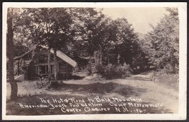 Center Ossipee, NH RPPC 1941 - Camp Merrowvista Hut &amp; Road to Bald Mt. - £11.60 GBP