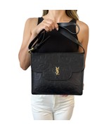 Yves Saint Laurent Vintage YSL Logo 2way Crossbody Bag Clutch Bag Black ... - £1,345.22 GBP
