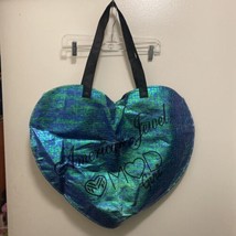 Reusable Shopping Bag Large Heart Purple Green Mermaid Print American Je... - $5.70