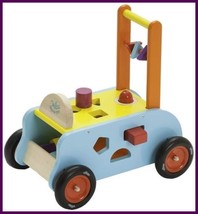 3-in-1 Wooden Walking Trolley – Walker Cart &amp; Activity Table for Toddlers - $125.13 CAD