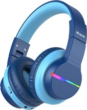 Iclever Bth12 Kids Bluetooth Headphones,Colorful Led Lights Kids, Blue - $33.97