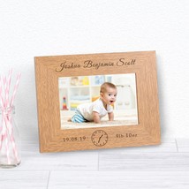 Personalised Newborn Baby Photo Frame Gift Keepsake Engraved Birth New B... - £11.68 GBP