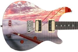 Guitar Skin Axe Wrap Re-skin Electric Golden Gate San Francisco Red Brid... - $45.49