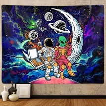 Funny Space Astronaut Alien Tapestry For Men Guys Bedroom, Cool Trippy Universe  - £19.69 GBP