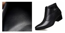 Autumn Winter Mens Ankle Boots 5cm High Heels Pointed Toe Businss Dress Shoes Me - £168.26 GBP
