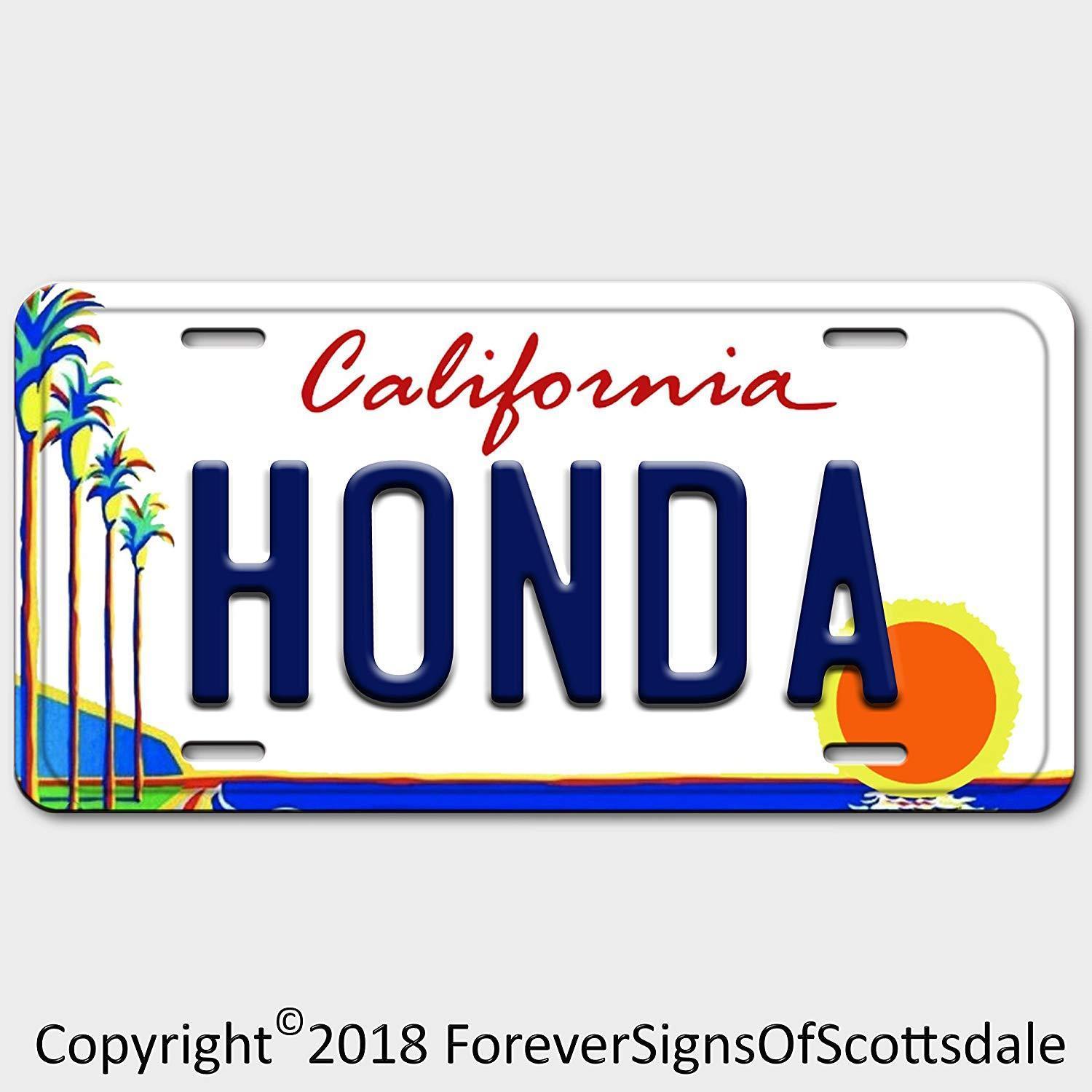 Honda California Aluminum Vanity License Plate White - $12.82