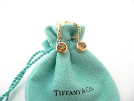 Tiffany &amp; Co 18K Gold Twist Twirl Citrine Gemstone Dangling Dangle Earrings Gift - £1,433.00 GBP