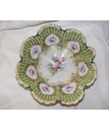 Vintage Porcelain Handpainted Scalloped Round Bowl Unmarked Prussia - €102,08 EUR