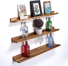 AZSKY 48 Inch Large Picture Ledges Wood Floating Shelves for Wall Long Set of 3  - £62.13 GBP