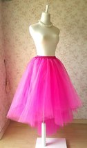 Blush Pink High-low Tulle Skirt Bridesmaid Plus Size Fluffy Tulle Skirt image 9