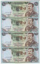 Irak, 25 Dinars, plein De 4 Saddam Hussain Billets de Banque, Old Issues... - $14.28