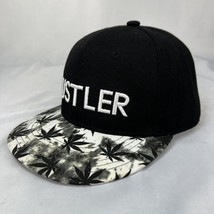 Hustler Black Ball Cap Hat With Hemp/Marijuana Leaf Pattern Bill  SnapBack - £18.41 GBP