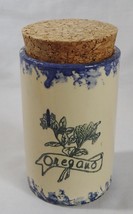 Oregano Spice Jar with Cork Lid Beige Cobalt Blue - £2.40 GBP