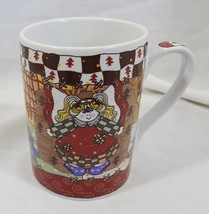 Christmas Holiday Country Patchwork Doll 8 oz Coffee Mug Cup  - £1.59 GBP