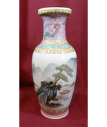 China Chinese Vase Porcelain Landscape 10 inch Tall - $99.99