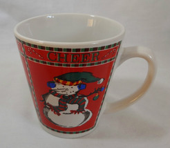 Christmas Cheer Snowman Mitt Hat Skate Gifts 10 Oz. Coffee Mug Cup  - £1.56 GBP
