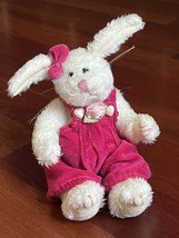 Boyds Bears Lauren Plush White Bunny Rabbit Pink Jumper  Easter Basket #... - $14.84