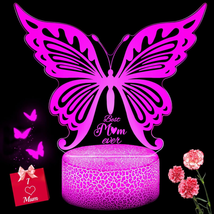 Mothers Day Gifts for Mom from Daughter Son, 7 Colors Butterfly Night Light Gift - £16.78 GBP