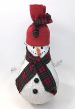 Handcrafted Snowman Christmas Tree Figure Made from Light Bulb Vintage 5&quot; - £11.71 GBP