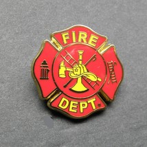 Fire Fighter Fire Dept Yellow Red Shield Lapel Pin Badge 1 Inch - £4.43 GBP