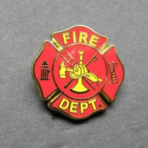 Fire Fighter Fire Dept Yellow Red Shield Lapel Pin Badge 1 Inch - £4.35 GBP