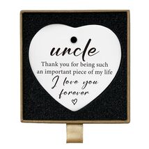 Uncle Gifts Heart Ceramic Ornament Sign Christmas Birthday Gift - $4.55 Uncle Gifts Heart Ceramic Ornament Sign Christmas Birthday Gift - $4.55