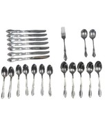 Oneida CHATELAINE Stainless Glossy 22 Piece Flatware Fork Knives Spoons ... - $46.79