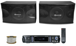 2) Rockville KPS80 8&quot; 800w Wall Speakers+Bluetooth Amp For Restaurant/Ba... - £384.27 GBP