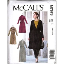 McCalls M7878 Misses L to XL Long Jacket and Belt Uncut Sewing Pattern New - $14.81