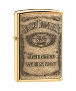 Sharp Jack Daniels Label-Brass Emblem  Zippo Lighter - $61.70