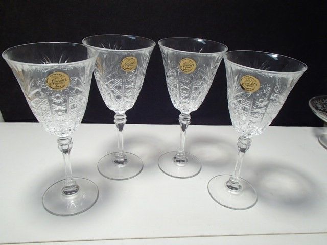 4 CRISTAL d'ARQUES CHESNAY WINE / WATER GOBLETS - $19.99