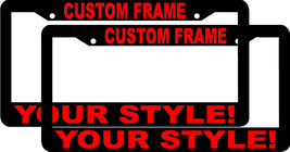 2 CUSTOM PERSONALIZED BLACK WITH RED LETTERS customized License Plate Frame - $7.91