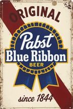 Pabst Blue Ribbon Beer Retro Vintage Sign 8x12 inches  Mancave Garage l - $452.20 MXN