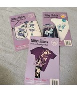 Lot of 3 Glitzy Shirts Iron-On Applique Kits  NEW Floral Flower Carousel... - £12.65 GBP