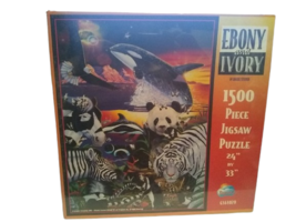 Sunsout Ebony And Ivory Graeme Stevenson 1500 Pc Puzzle Animals 24"x33" #6568020 - £16.58 GBP