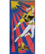 POWER RANGERS VTG STARBURST 1994 MIGHTY MORPHIN WHITE RANGER BEACH TOWEL... - £27.18 GBP