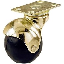 Wheel Caster, Black With Brass Hood Caster With Plate, 2-In., 2-Pk. - $24.43