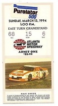 1994 Purolator 500 Ticket Stub Ernie Irvan Nascar - £34.09 GBP