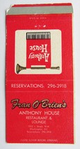 Fran O&#39;Brien&#39;s Anthony House Restaurant - Washington, DC  30FS Matchbook Cover - £1.41 GBP