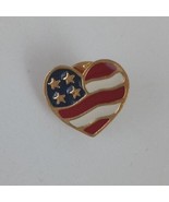 Vintage USA Flag Heart Lapel Hat Pin - €7,21 EUR
