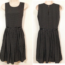 Erin Fetherston Black Dot Silky Sleeveless Dress Knee Length Vintage - $48.50