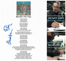 Bloom, Buck Dharma signed Blue Oyster Cult Burnin For You Lyrics sheet COA Proof - £195.02 GBP