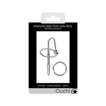 Ouch! Urethral Sounding Stainless Steel Plug With Ring 8 mm - £27.90 GBP