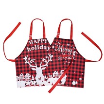 2 Pack Christmas Kids Apron Christmas Elk Apron Adjustable Neck Strap Children K - £24.05 GBP