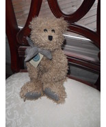 Boyd BEAR Plush Bean 16&quot; Tall RETIRED! Curly Hair with Plaid Bow New!! S... - $18.06