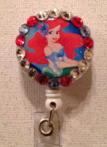 Ariel Little Mermaid Badge Reel - Ariel Id Holder Lanyard - Swarovski Crystals - £8.81 GBP