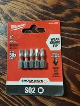 Milwaukee 48-32-4605 SHOCKWAVE Impact Square Recess #2 Insert Bits (5 Pack) - $4.94