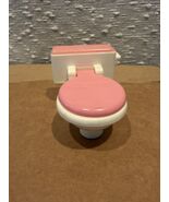Fisher Price Loving Family Dollhouse Bathroom Toilet with Pink Lid 1993 - $10.12