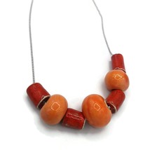 Collana con perle grandi arancioni da donna, gioielli artigianali dalla... - £61.90 GBP